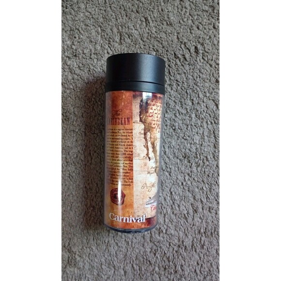 Carnival Dream Cruise Line Tumbler With Lid Map Coffee Collectable - Picture 2 of 7